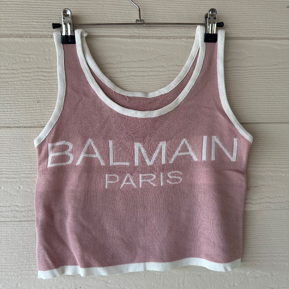 Tops - Pink knit crop top